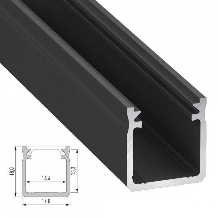 Perfil de aluminio tipo Y 2,02M