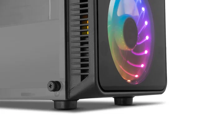 NOX Hummer TGM Midi Tower - Caja ATX Negro con Cristal Templado, 4 Ventiladores RGB Rainbow, USB 3.0, Soporte Placas ATX/micro-ATX/mini-ITX