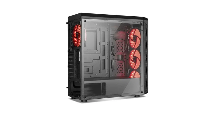 NOX Hummer TGM Midi Tower - Caja ATX Negro con Cristal Templado, 4 Ventiladores RGB Rainbow, USB 3.0, Soporte Placas ATX/micro-ATX/mini-ITX
