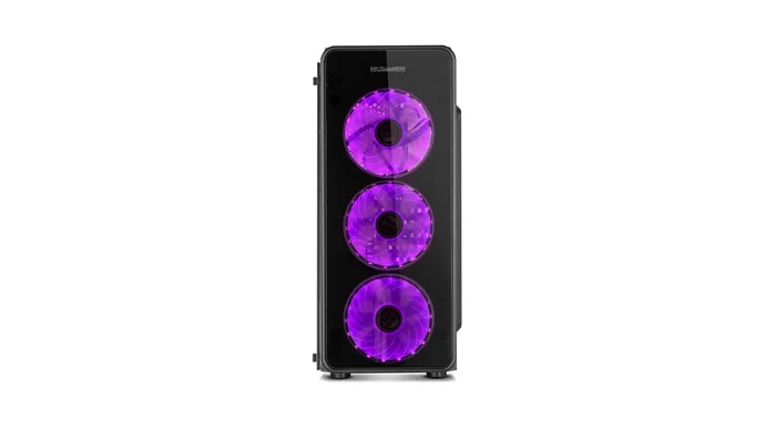 NOX Hummer TGM Midi Tower - Caja ATX Negro con Cristal Templado, 4 Ventiladores RGB Rainbow, USB 3.0, Soporte Placas ATX/micro-ATX/mini-ITX