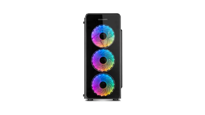 NOX Hummer TGM Midi Tower - Caja ATX Negro con Cristal Templado, 4 Ventiladores RGB Rainbow, USB 3.0, Soporte Placas ATX/micro-ATX/mini-ITX