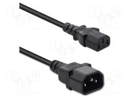 QOLTEC Cable de alimentación H05VV-F 3x1mm2 IEC C13 a IEC C14 1,5m