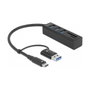 DeLOCK 63859 Hub USB de 3 puertos con lector de tarjetas SD y Micro SD