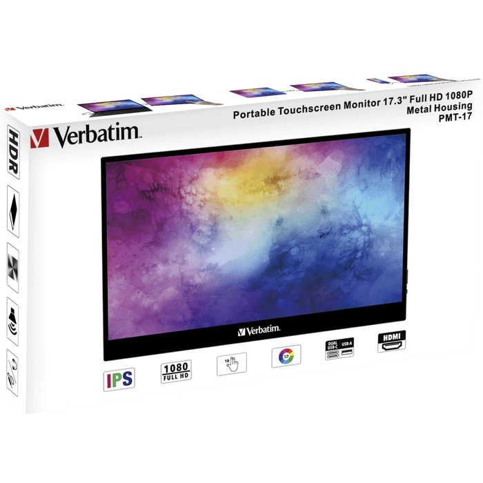 Verbatim PMT-17 Monitor Portátil Táctil 17,3 Full HD IPS Black