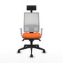 PIQUERAS Y CRESPO Silla de oficina Horna con mecanismo Sincro, Naranja y Blanco