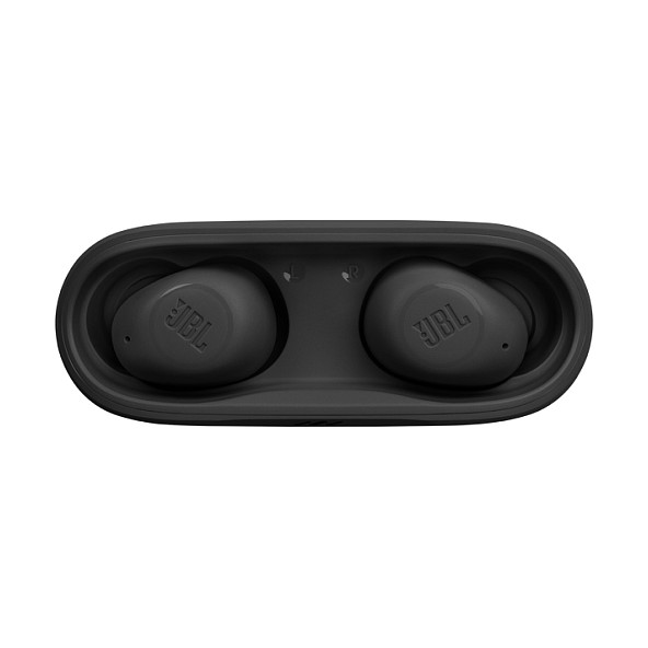 JBL Wave Buds Auriculares Inalámbricos True Wireless (TWS) con Estuche de Carga - IP54 para Música, Llamadas y Deporte - Negro