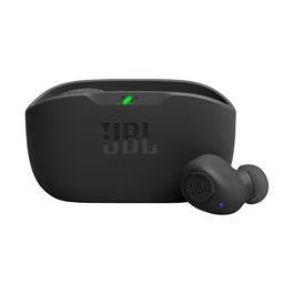 JBL Wave Buds Auriculares Inalámbricos True Wireless (TWS) con Estuche de Carga - IP54 para Música, Llamadas y Deporte - Negro