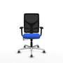 PIQUERAS Y CRESPO Silla de oficina Motilla con mecanismo Sincro/Traslack Azul y Negro