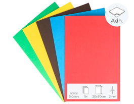 Innspiro Set de 5 láminas de goma EVA adhesiva colores surtidos 20x30cm x 2mm