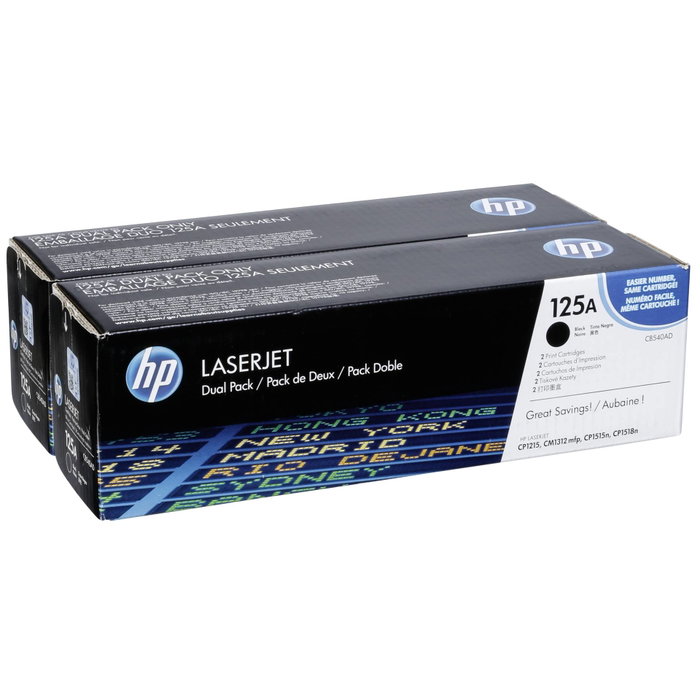 HP 125A CB540AD Pack de 2 Cartuchos de Tóner Negro HP 125A CB540AD Pack de 2 Cartuchos de Tóner Negro