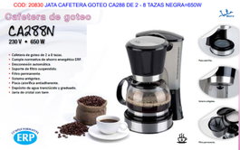 JATA Cafetera de Goteo CA288, 2-8 Tazas, Negra