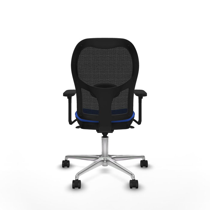 PIQUERAS Y CRESPO Silla de oficina Jorquera con mecanismo Sincro, Tela Azul y Malla Negra