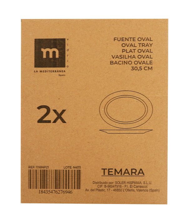 La Mediterranea Fuente Oval Temara de Opal 30,5cm