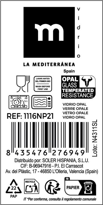 La Mediterranea Fuente Oval Temara de Opal 30,5cm