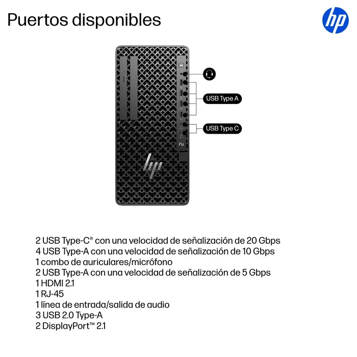HP Z1 G1i Workstation Intel Core Ultra 9, 32GB RAM, 1TB SSD, RTX 5060 Ti, Negro