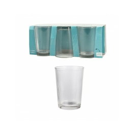 Excellent Houseware Set de 6 vasos de agua de 425 ml en cristal transparente viselado