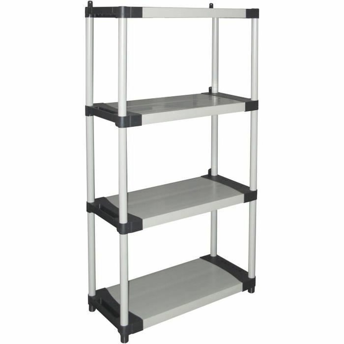 Tood Estante de plástico de 4 estantes Negro/gris