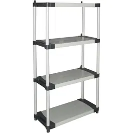 Tood Estante de plástico TOO8019053053170 - 4 estantes - Carga 80 kg por estante - 80x40x168 cm - Negro/gris