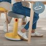 LEITZ Ergo Cosy Active Taburete de Asiento Acolchado Gris y Amarillo