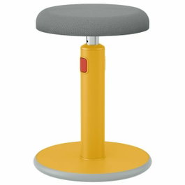 LEITZ Ergo Cosy Active Taburete de Asiento Acolchado Gris y Amarillo