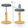 LEITZ Ergo Cosy Active Taburete de Asiento Acolchado Gris y Amarillo