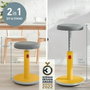 LEITZ Ergo Cosy Active Taburete de Asiento Acolchado Gris y Amarillo