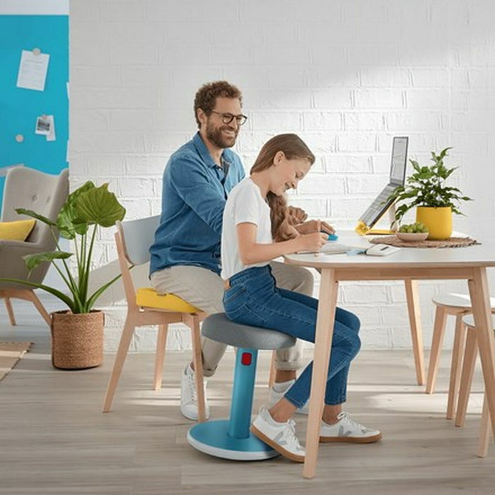 LEITZ Ergo Cosy Active Taburete de Asiento Acolchado Gris y Amarillo