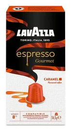 Lavazza 7153 Cápsulas de Café Espresso Gourmet Caramel Tueste Medio Intensidad 8, Compatible con Máquinas Nespresso, Caja de 10 Unidades