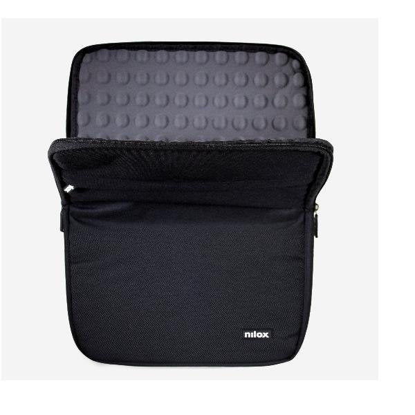 Nilox SLEEVE 17.3 NEGRA - Funda Sleeve acolchada para portátil o tablet hasta 43.9 cm (17.3"), color Negro, compartimento para accesorios, Poliéster
