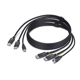 StarTech.com Cable KVM DisplayPort Doble Pantalla USB 5Gbps 1.8m 4K 60Hz