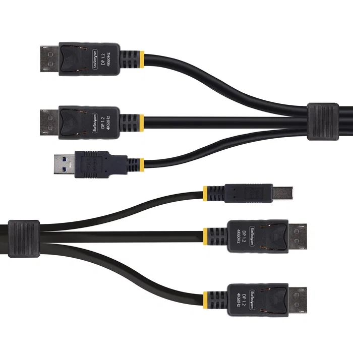 Cable kvm displayport doble pantalla usb 5gbps de 1 8m Cable kvm displayport doble pantalla usb 5gbps de 1 8m