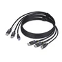 Cable kvm displayport doble pantalla usb 5gbps de 1 8m