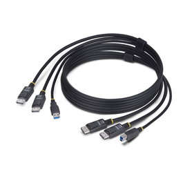 Startech Cable KVM DisplayPort Doble Pantalla USB 5Gbps de 1.8m
