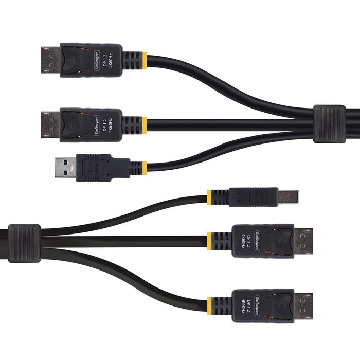 Startech Cable KVM DisplayPort Doble Pantalla USB 5Gbps de 1.8m