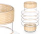 Giftdecor Portavela Aros Vidrio Rattan Transparente Natural 18 cm x 30 cm x 18 cm (Set de 6)