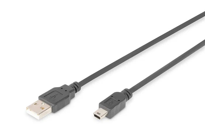 DIGITUS Cable de conexión USB 2.0 Tipo A a Mini B (5 pines), 1,8m DIGITUS Cable de conexión USB 2.0 Tipo A a Mini B (5 pines), 1,8m