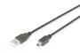 DIGITUS Cable de conexión USB 2.0 Tipo A a Mini B (5 pines), 1,8m