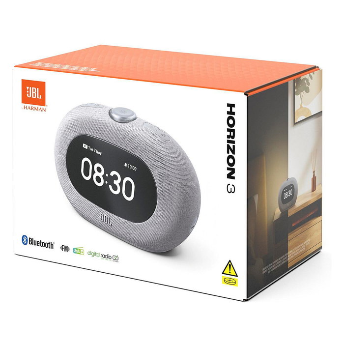 JBL Horizon 3 Reloj Despertador DAB+/FM con Bluetooth, Alarma, Snooze, USB, Gris JBL Horizon 3 Reloj Despertador DAB+/FM con Bluetooth, Alarma, Snooze, USB, Gris