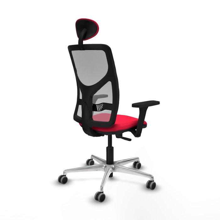 PIQUERAS Y CRESPO Silla de oficina Motilla con mecanismo Sincro, Rojo y Gris