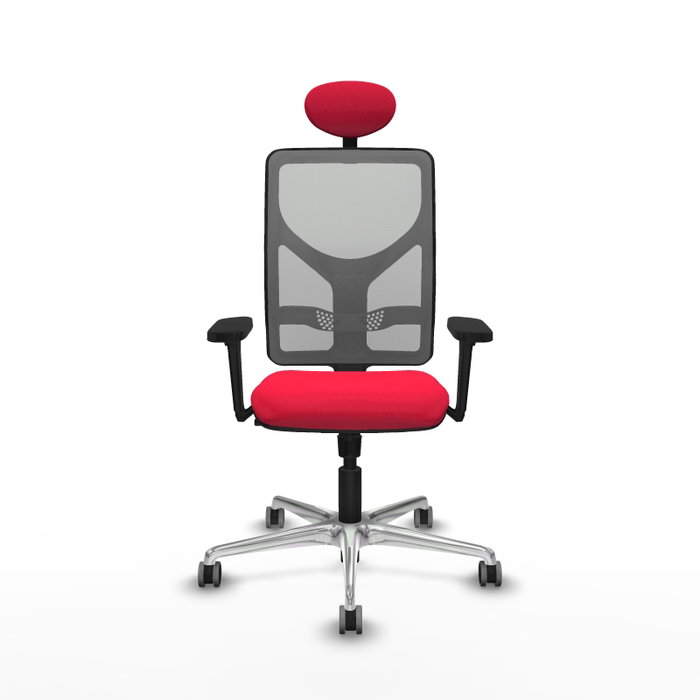 PIQUERAS Y CRESPO Silla de oficina Motilla con mecanismo Sincro, Rojo y Gris