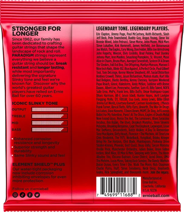 Ernieball Juego Eléctrica Paradigm Slinky Burly 11-52 Cuerdas Guitarra Eléctrica Nanométrico Everlast Ernieball Juego Eléctrica Paradigm Slinky Burly 11-52 Cuerdas Guitarra Eléctrica Nanométrico Everlast