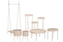 DKD Home Decor Mesita Auxiliar Urban Crema 75 x 40 x 75 cm Set de 2