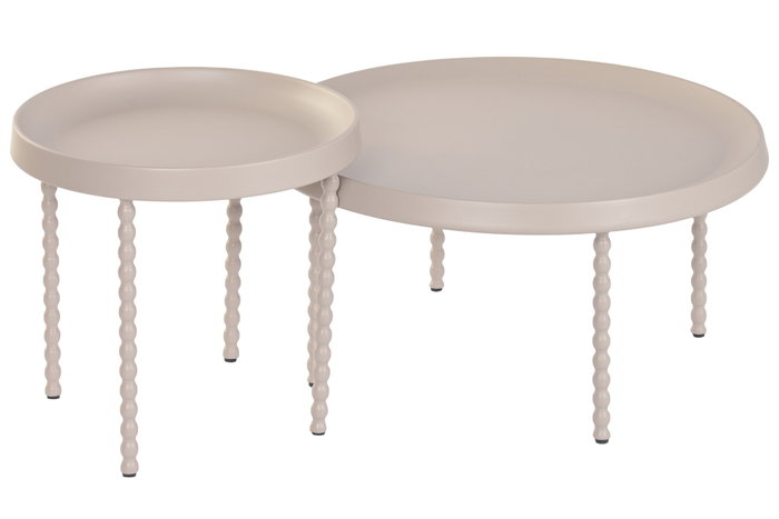 DKD Home Decor Mesita Auxiliar Urban Crema 75 x 40 x 75 cm Set de 2 DKD Home Decor Mesita Auxiliar Urban Crema 75 x 40 x 75 cm Set de 2