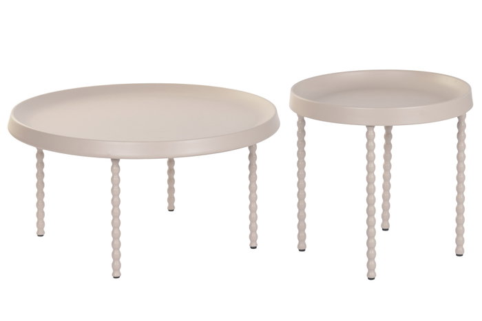 DKD Home Decor Mesita Auxiliar Urban Crema 75 x 40 x 75 cm Set de 2 DKD Home Decor Mesita Auxiliar Urban Crema 75 x 40 x 75 cm Set de 2
