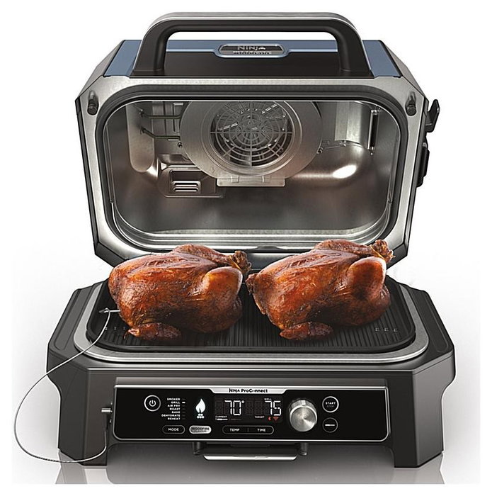 Ninja Woodfire Pro Connect XL OG901EU - Parrilla eléctrica de exterior con ahumador y freidora de aire Ninja Woodfire Pro Connect XL OG901EU - Parrilla eléctrica de exterior con ahumador y freidora de aire