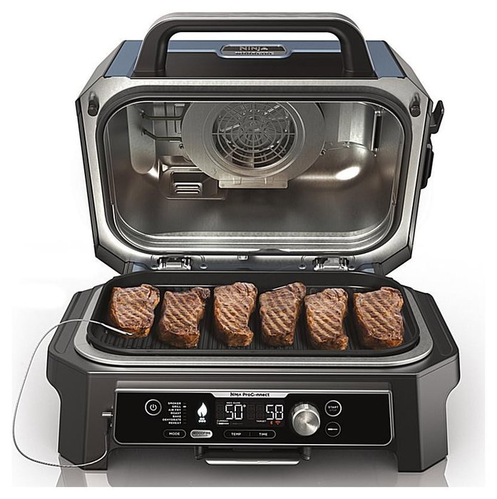 Ninja Woodfire Pro Connect XL OG901EU - Parrilla eléctrica de exterior con ahumador y freidora de aire Ninja Woodfire Pro Connect XL OG901EU - Parrilla eléctrica de exterior con ahumador y freidora de aire