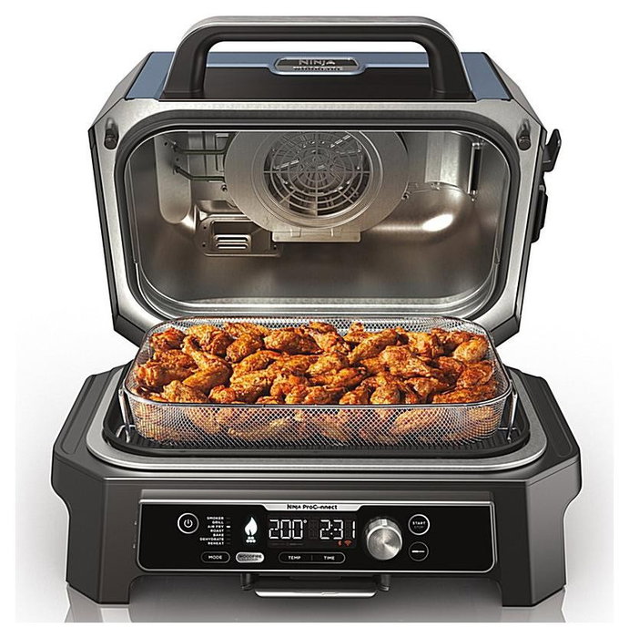 Ninja Woodfire Pro Connect XL OG901EU - Parrilla eléctrica de exterior con ahumador y freidora de aire Ninja Woodfire Pro Connect XL OG901EU - Parrilla eléctrica de exterior con ahumador y freidora de aire