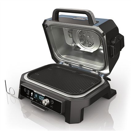 Ninja OG901EU Barbacoa Eléctrica de Exterior con Ahumador y Freidora de Aire ProConnect XL
