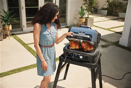 Ninja OG901EU Barbacoa Eléctrica de Exterior con Ahumador y Freidora de Aire ProConnect XL