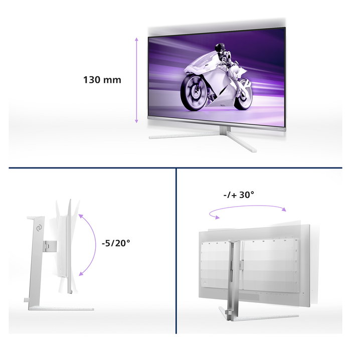 Philips Evnia 8000 32M2N8900/00 Monitor QD-OLED 31.5" 4K UHD 240Hz AMD FreeSync Premium Pro 0.03ms USB-C 65W 2xHDMI DP Blanco